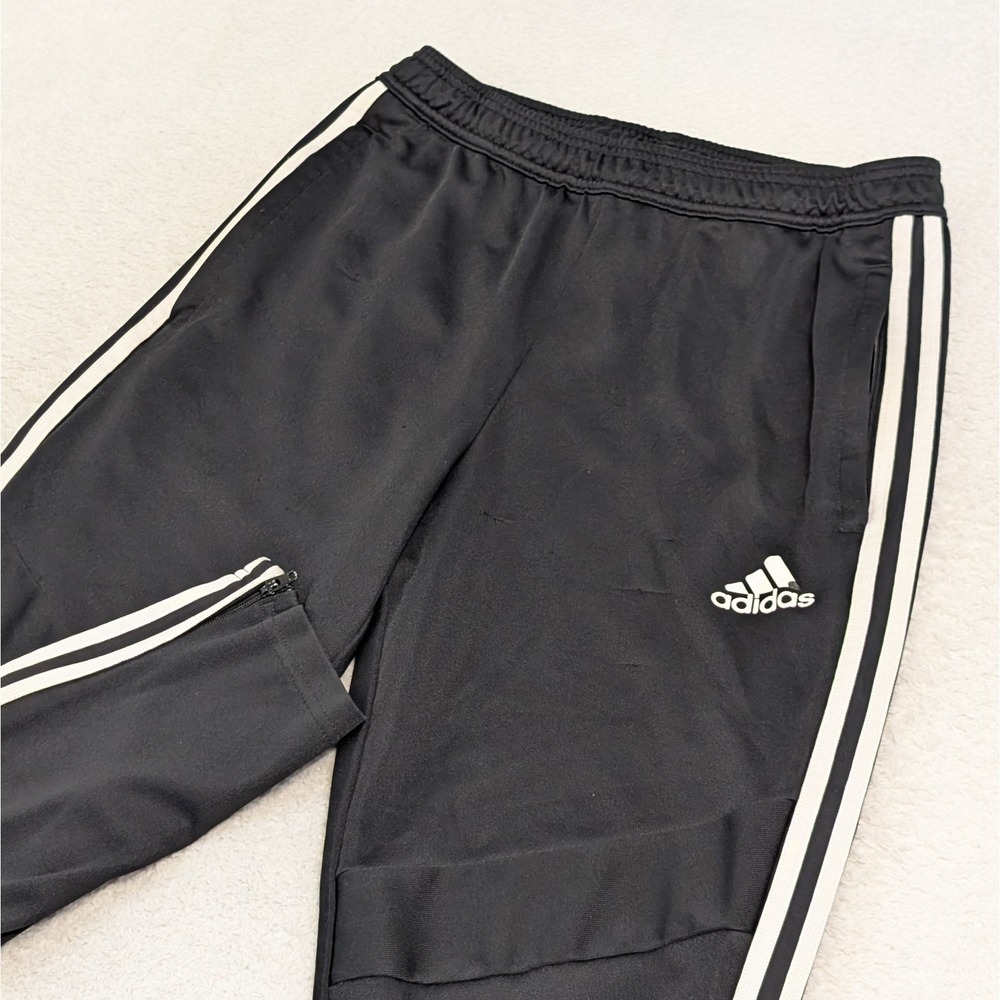 Adidas Black Three Stripe Climacool Sweatpants Zippered Joggers Men's M 27x30
